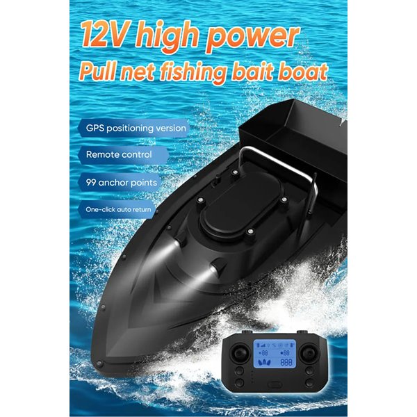 RC Angelköderboot 99 GPS Große Batterie Starke Leistung Doppelmotor Ein-Tasten-Netzauswurf-Funktion für Outdoor-Spielzeug Ferngesteuertes Boot