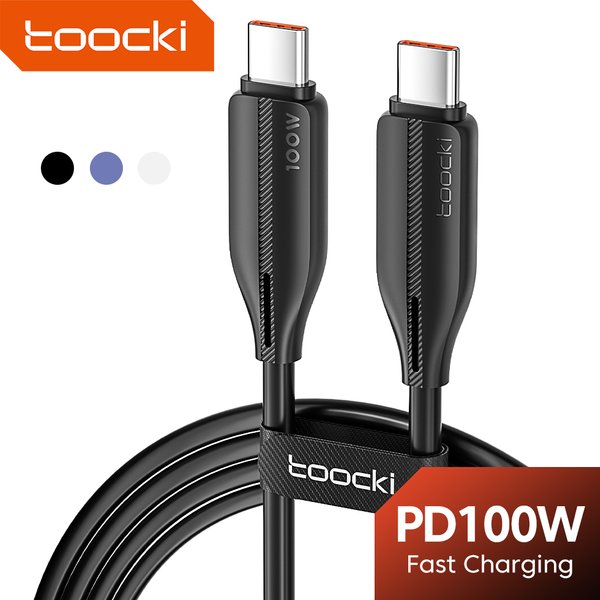 Toocki USB C to USB C Cable 100W 5A PD Fast Charging Type C Cable for Macbook Samsung Huawei XIoami Realme 100W USB Type C Cable