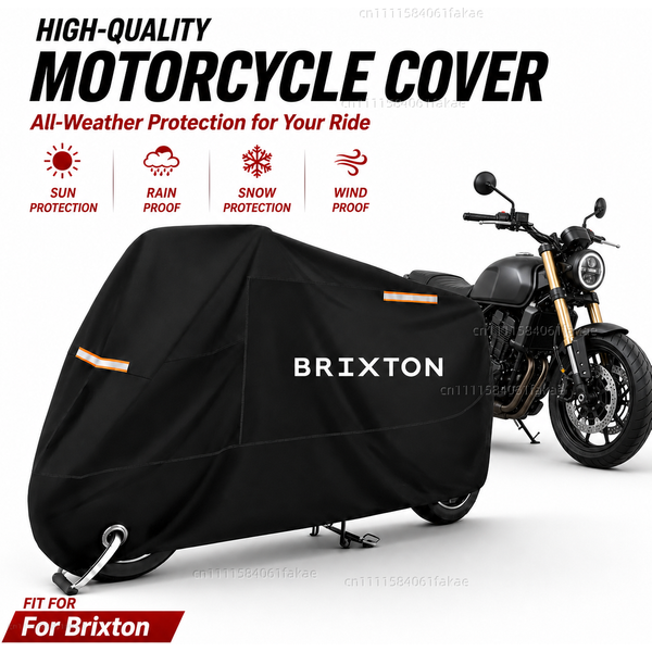 Motorradabdeckung, wasserdicht, für den Außenbereich, für alle Jahreszeiten, staubdicht, UV-Schutz, für Motorroller, Regenschutz für Brixton Cromwell 125 250 1200