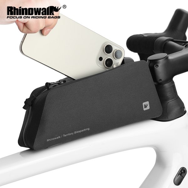 Rhinowalk Fahrrad-Oberrohrtasche Wasserdichte Universelle Rahmen-Handy-Werkzeug-Aufbewahrungstasche mit Riemen & Schrauben Fahrradzubehör