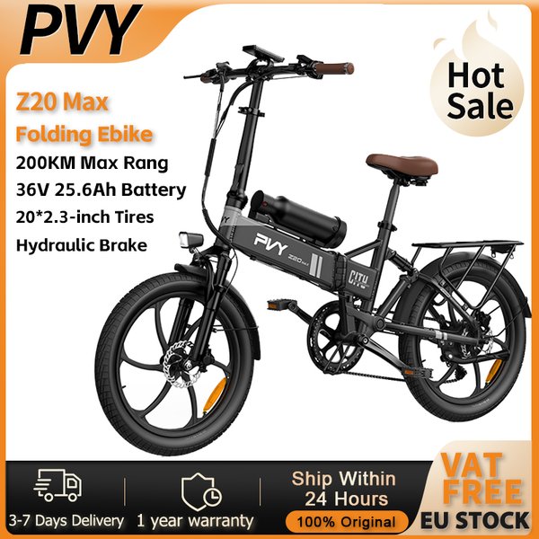 Vélo électrique PVY Z20 MAX, moteur 750W, batterie double 36V 25,6Ah, pneus 20*2,3 pouces, vitesse 25 km/h, autonomie maximale 200 km, frein hydraulique