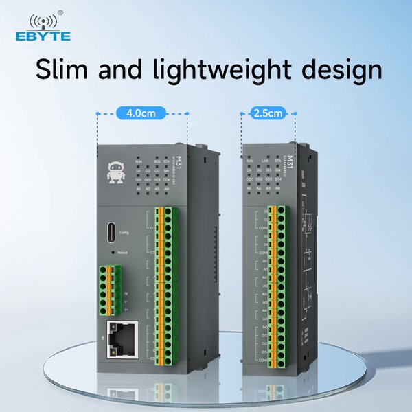 Module I/O Distribué EtherCAT RJ45 RS485 Analogique Numérique DI DO EBYTE M31-U-CAT de Qualité Industrielle Monté sur Rail