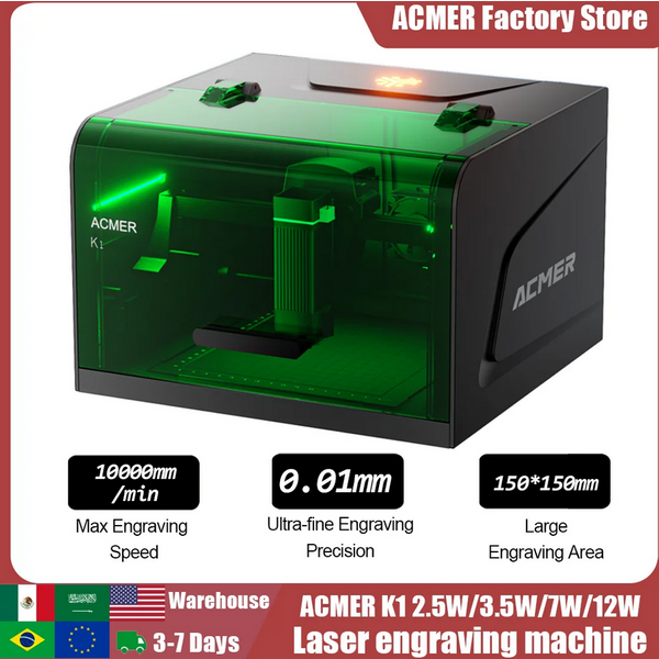 ACMER K1 Mini Tragbarer Laser-Gravierer Schneidemaschine DIY-Design Markierungsmaschine für Farbpapier Holz Glas Acryl Maschine für Anfänger