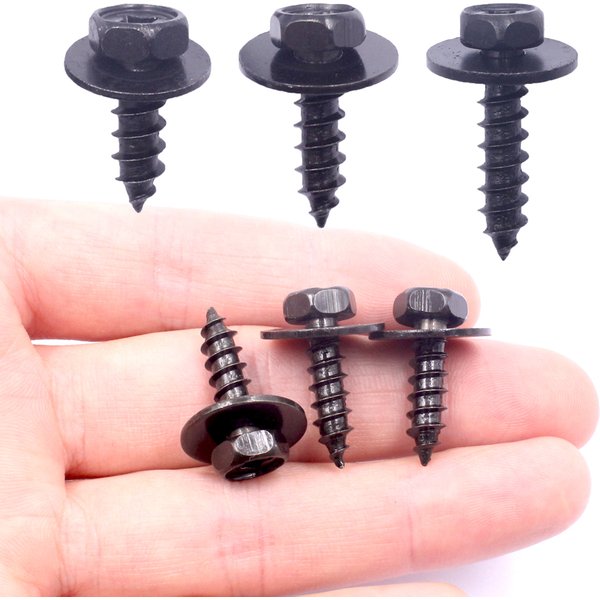 10 pièces de rivets métalliques de taille 6x18, 6x20, 6x24, vis autoforeuses hexagonales Phillips pour garde-boue de voiture