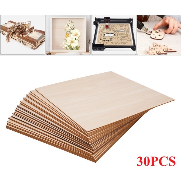 Feuilles de tilleul de 3mm d'épaisseur, 30 pièces, panneau 30x30cm/40x40cm pour décoration de maison en bois, panneaux carrés de contreplaqué en bois vierges pour la gravure