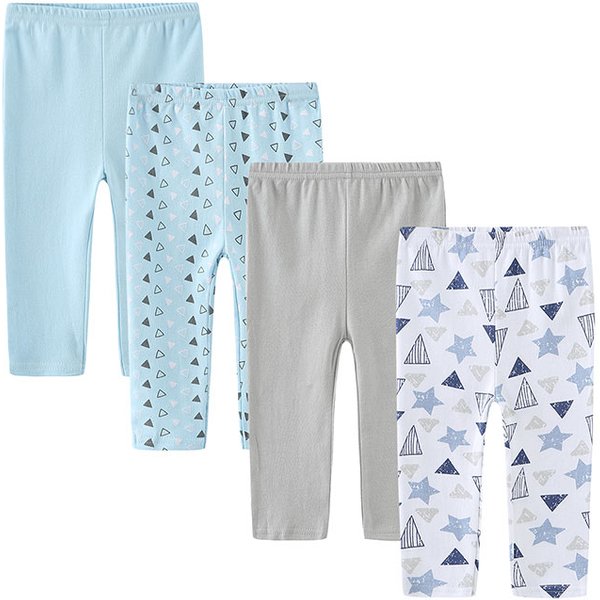 kiddiezoom 4 PCS/Lot Four Seasons Unisex Newborn Baby Boy Girl Pants 100%Cotton Soft Baby trousers