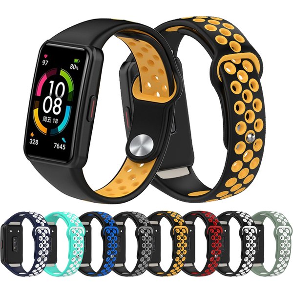 Silicone Strap For Huawei Band 6 huawei band6 Pro Smartwatch Replacement correa Breathable Sport bracelet Honor Band 6 Strap