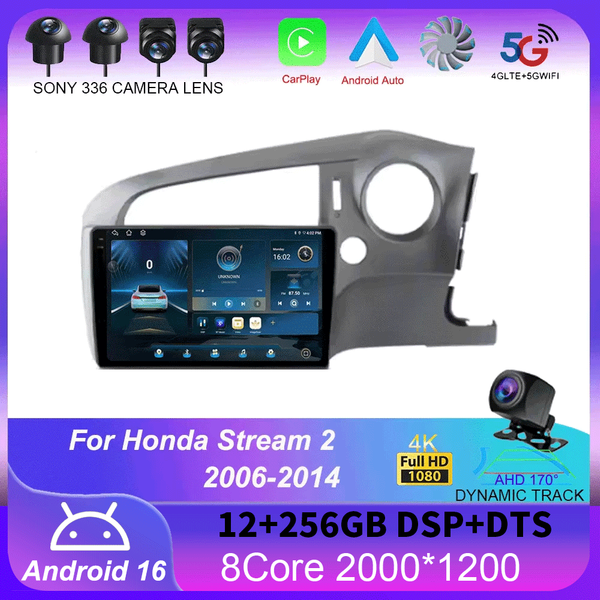 Android 16 For Honda Stream 2 2006 - 2014 Right hand drive Car Radio Multimedia Video Player Navigation stereo GPS
