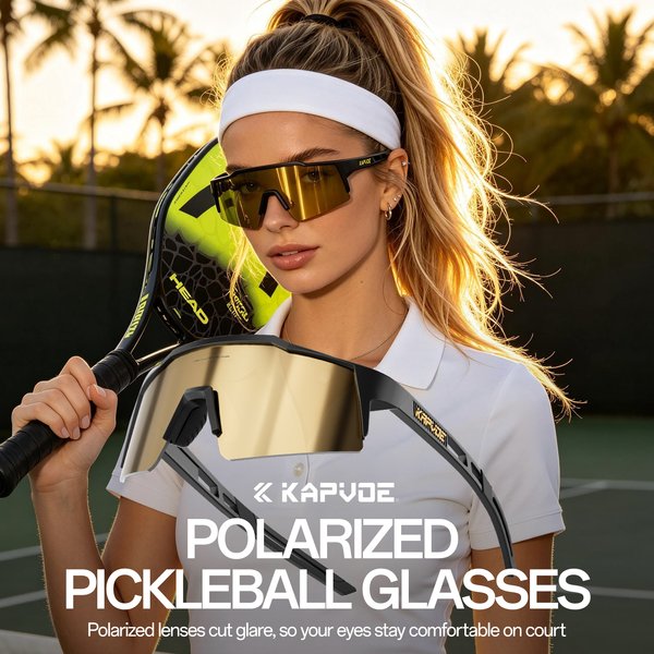 Lunettes de soleil polarisées KAPVOE pour le cyclisme, le pickleball, le VTT, protection UV400, pour hommes et femmes, lunettes de sport de plein air, lunettes de pêche