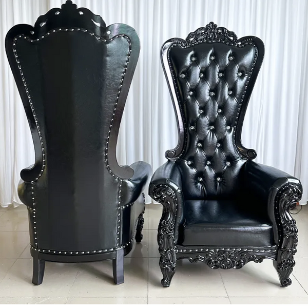 Black king and Queen Wedding Royal Throne Chairs Bjflamingo Wood Luxury Wedding king and Queen Throne Chair
