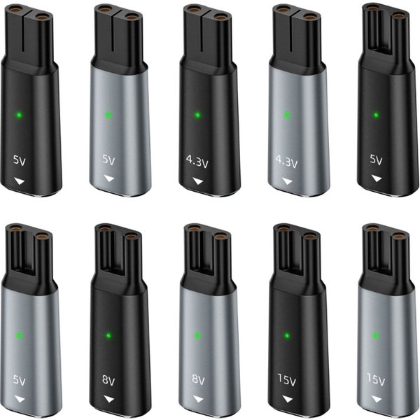 Pour Philips Rasierer Typ-C auf 2-Pin-Stecker-Adapter, Typ-C-Buchse auf 2-Pin-Buchse-Adapter, Konverter zum Aufladen von Rasierern