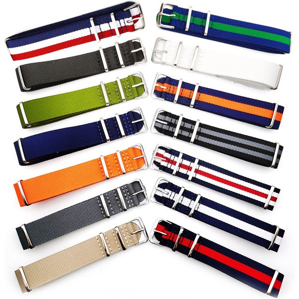 Canvas Band For Nylon Watch Strap Watchbands Belt Metal Buckle Army Sport Watchband Mens 18mm 20mm 22mm