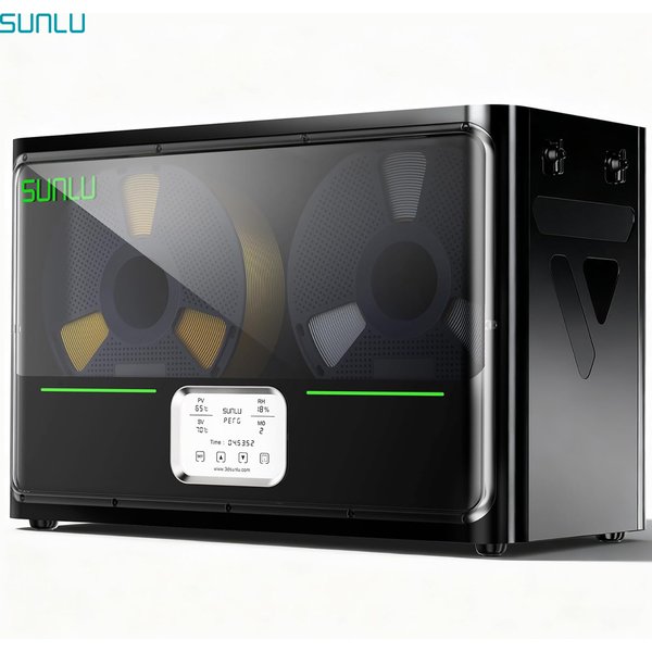 SUNLU S4 Filament-Trockner 4 Spulen Große Kapazität 360° ° Umliegende PTC 3 Fans 70 ℃ Schnelle Erwärmung Automatische Feuchtigkeitsregelung für PA PC