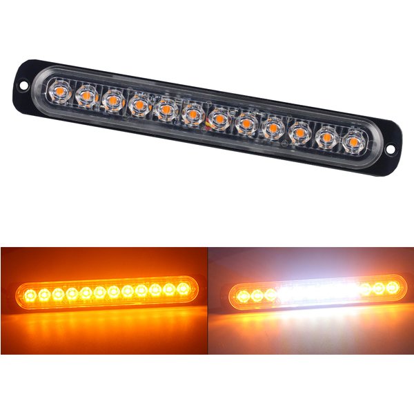 1x Stroboscopes stroboscopique 12 LED Flash lumière Auto 12-24V clignotant d'urgence marqueur latéral barres lumineuses constamment lumières lumineuses
