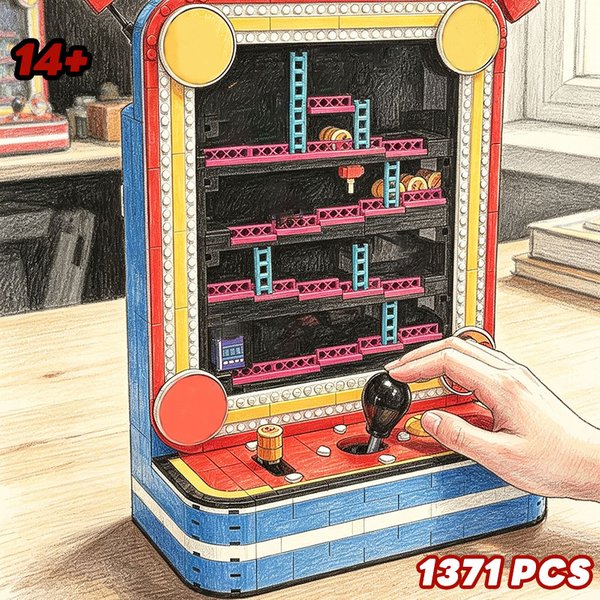 Kit de construction de machine à flipper 1300+ pièces, modèle à assembler soi-même, jeu de table, jouets de collection pour adultes