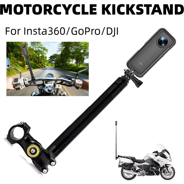 Motorrad-Lenkerhalterung, unsichtbare Verstellung, Selfie-Stick, Fahrrad-Monopod-Halterung für GoPro, DJI, Insta360 Kamera-Zubehör