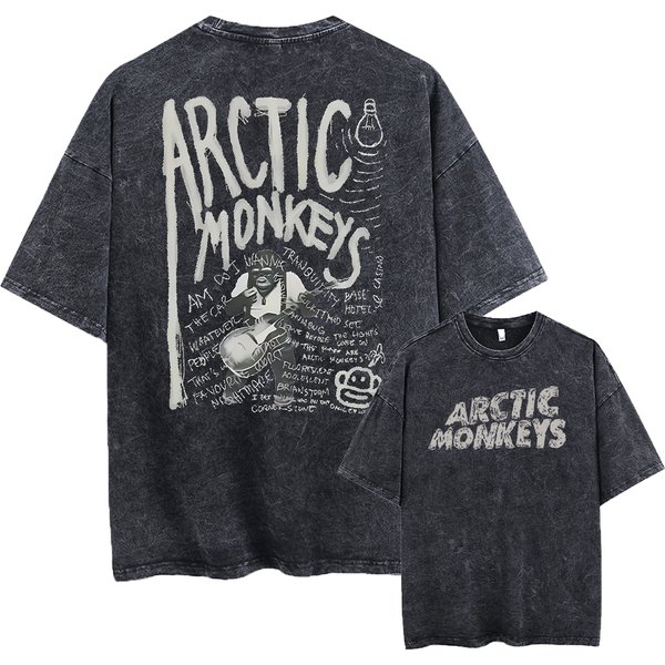 T-Shirt à Manches Courtes pour Homme, Style Rétro Rock Arctic Monkeys, Musique, Album Graphique, Vintage, Délavé, Respiré, Y2k, Hip Hop Streetwear