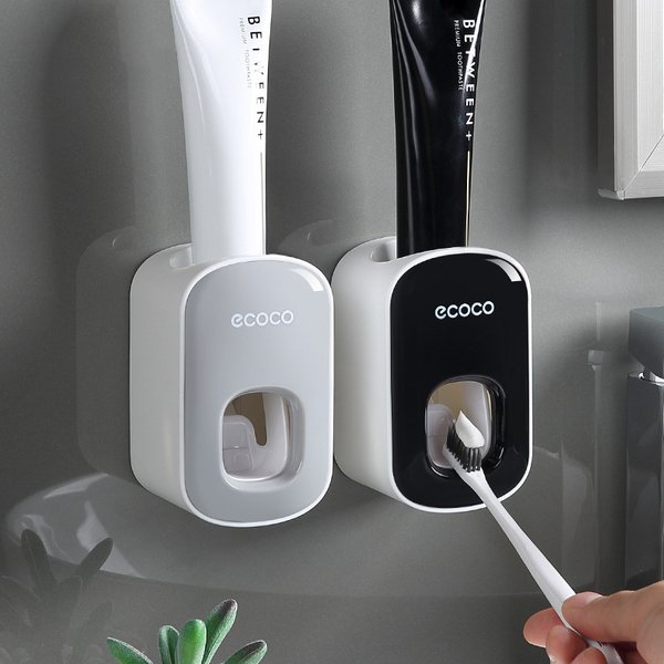 Ensemble d'accessoires de salle de bains, distributeur automatique de dentifrice, presse-dentifrice, support mural de dentifrice, presse-dentifrice