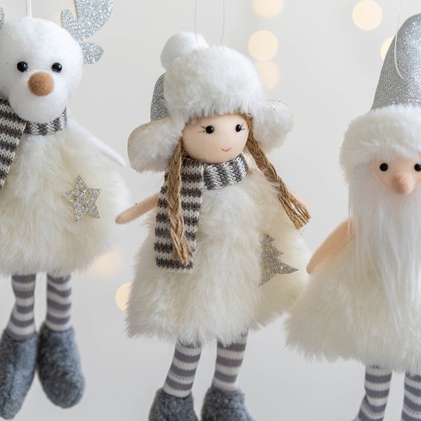Ornement de sapin de Noël en peluche pour filles, pendentif ange, décoration pour la maison, cadeaux de Noël, nouvel an, 2022, Noel, 2023
