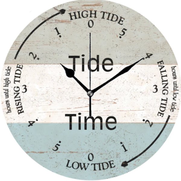 Rustic Beach Ocean Tide Time Decorative Wall Clocks Round Large Coastal Nautical Tide Wall Watch Bedroom Home Decor 12 14 inch