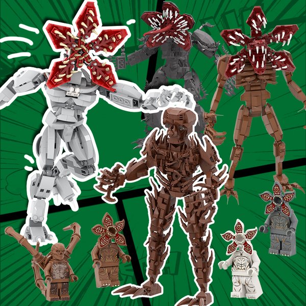 MOC Demogorgon Monster Bausteine Vecna Ziegel Desktop-Ornament Kinder Geburtstag Weihnachten Spielzeug Geschenke Das Orchideen-Monster