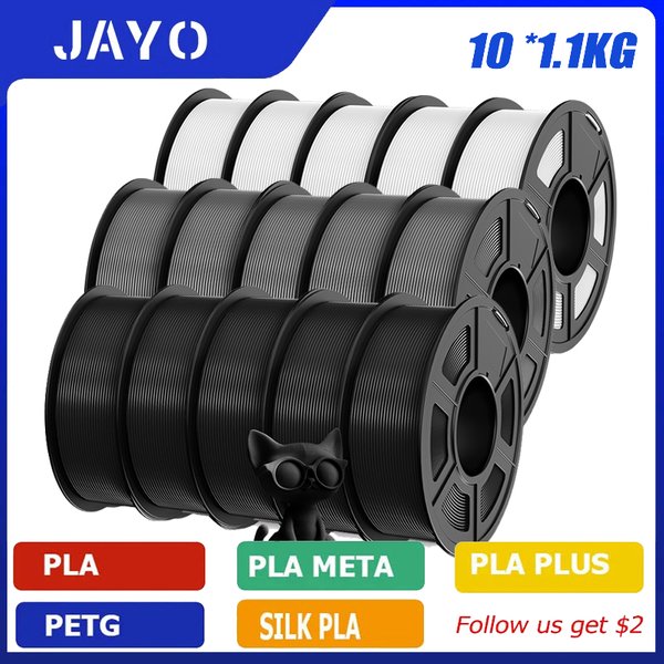 JAYO PLA Plus PETG Hochgeschwindigkeits-Matt-PETG APLA 10 Rollen Filament 1,75 mm Blasenfrei Glatt Mehrere Farben Optional für 3D-Druck
