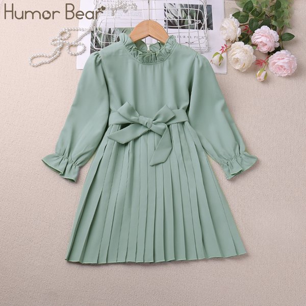 Petite robe fraîche à manches longues pour filles, robe de princesse, comparateur de jeu, manches évasées, dopamine solide, printemps et automne, nouveau