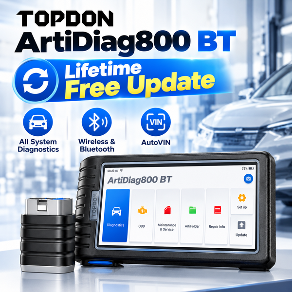 TOPDON AD800BT Vollsystem-OBD2-Scanner mit lebenslangen kostenlosen Updates, Kfz-Diagnosegerät, Scan-Tool, VCI-Reparaturwerkzeug