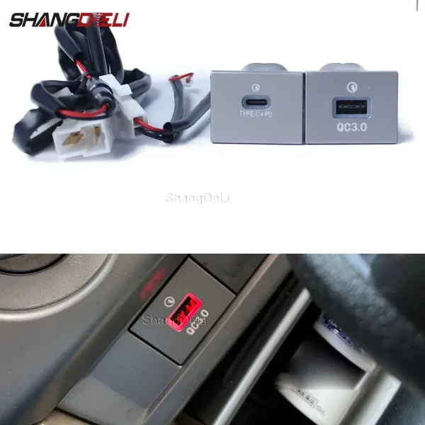 Samochodowe podwójne gniazdo ładowania USB QC3.0 PD z interfejsem Quick Flash do telefonu Ford Focus MK2 2004-2011 Akcesoria
