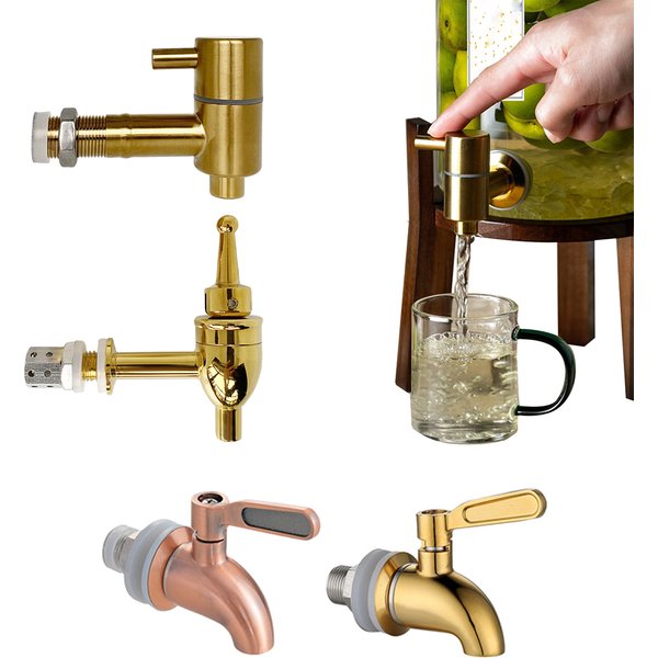 Getränke-Weinfasshahn 12-16mm Messing Stahl Bar Party Saft Bier Fassspender Zapfhahn Holz Glas Trommel Tank Bibcock Set