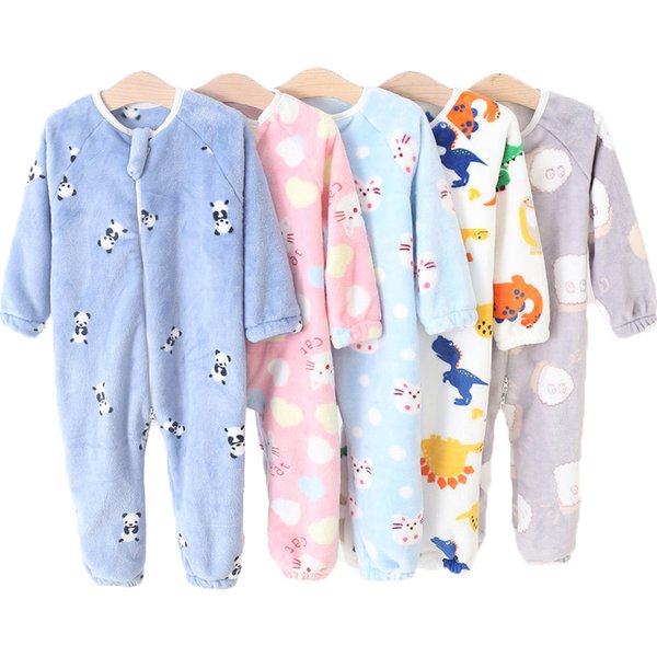 Pyjama chaud à motif de dessin animé pour bébé garçon et fille, combinaison grenouillère pour enfant, vêtement de nuit, couverture pour l'automne et l'hiver