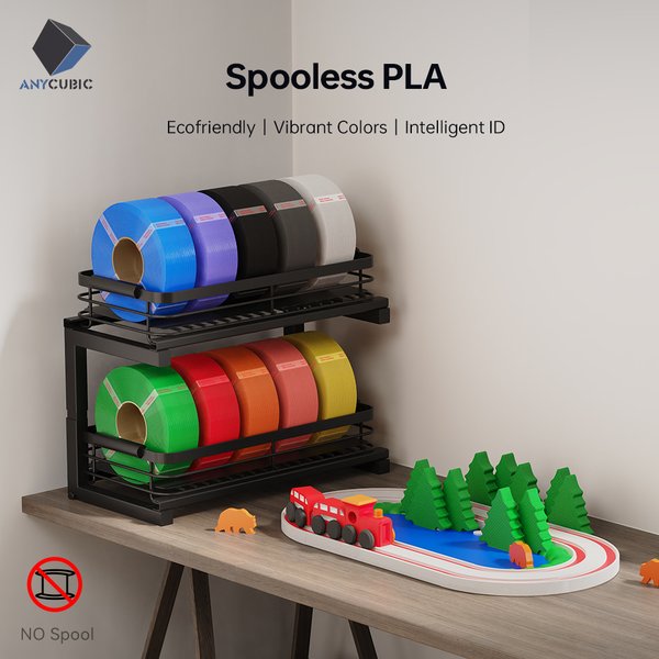 ANYCUBIC – recharge de Filament PLA pour imprimante 3D, 10KG, 1.75mm, matériau de Filament en plastique et caoutchouc sans bobine pour imprimante 3D FDM pour Kobra 3 S1C