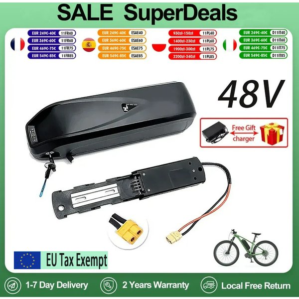 Brandneue 36V 48V 20AH/30AH/40AH Hailong Aibik Batterie 30A BMS 350W 500W 750W 1000W 18650 Batterie Kostenloser Versand und Ladegerät