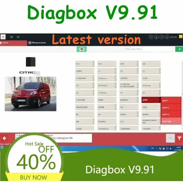 Logiciel de diagnostic automobile Diagbox V9.91 le plus récent 2026, multilingue, entièrement fonctionnel pour Peugeot et Citroën, diagnostic des données de la voiture