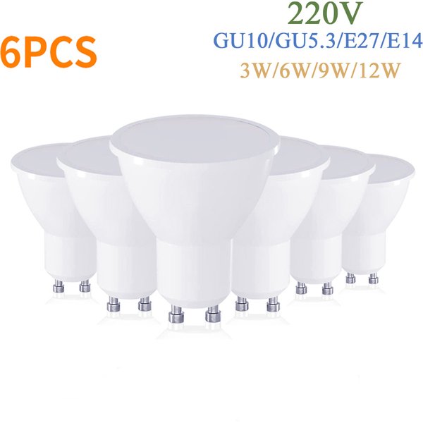 6PCS LED Spot Light GU10 E27 LED Bulb 12W E14 LED Lamp 220V Spotlight MR16 9W Lampada GU5.3 Corn Light Bulb gu10 Ampoule Lamp