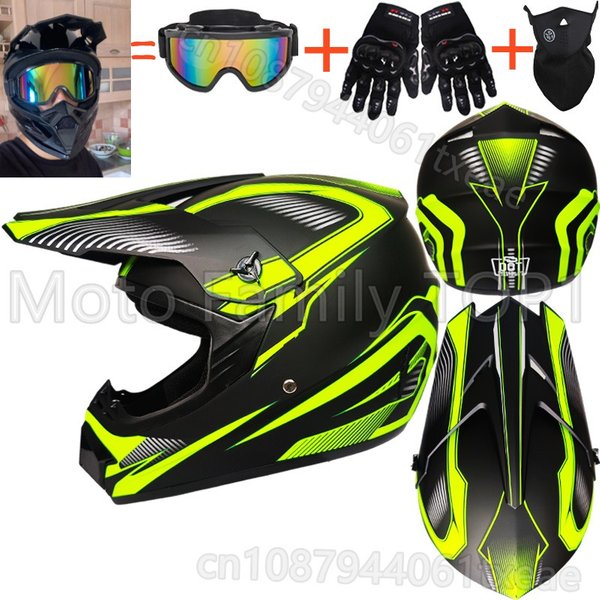 Envoyez un ensemble de trois pièces de karts VTT casques tout-terrain vélos de montagne descente 4 saisons hommes femmes casque