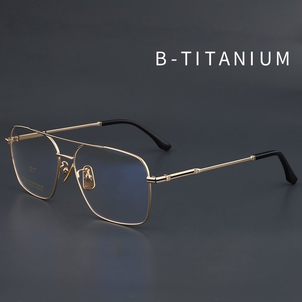 Lunettes rétro ultra légères en titane pur pour hommes, lunettes pilote à double pont, monture personnalisée de grande taille, lunettes pour contrevenants optiques