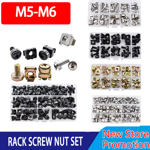 Écrou à vis de fixation Phillips T1, rondelles de boulons, trou carré, matériel de serveur, vis de montage, kit de tri kg, M5, M6