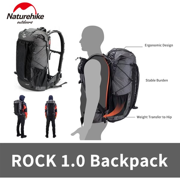 Naturehike 40L 60L Kletterrucksack für Outdoor-Wanderungen, Bergtouren, große Kapazität, Reise-Umhängetasche mit internem Rahmen und Regenschutz