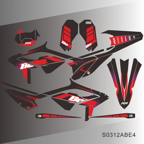 Naklejki Graficzne Pełne Zestawy Beta RR 125 200 250 300 350 390 430 480 2023 2024 Motocykl Tło S0312ABE