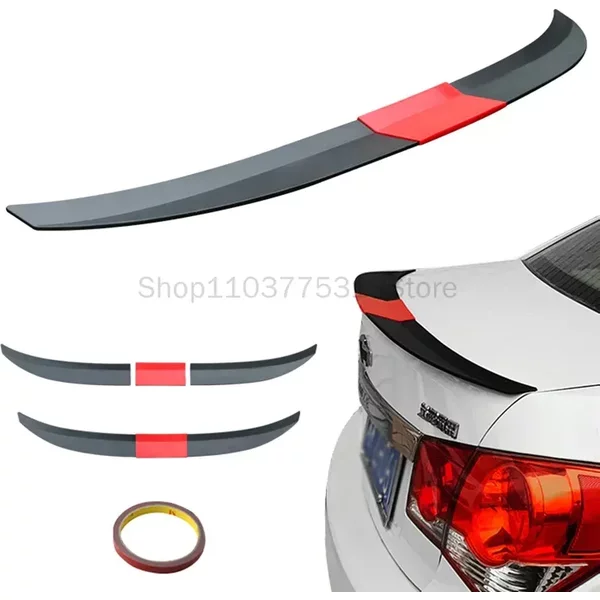 3PCS universal Auto Schwanz Hinten Flügel Spoiler 115-125cm Einstellbare ABS Spoiler Feste Modifizierte Stamm Zubehör für Die Meisten Auto