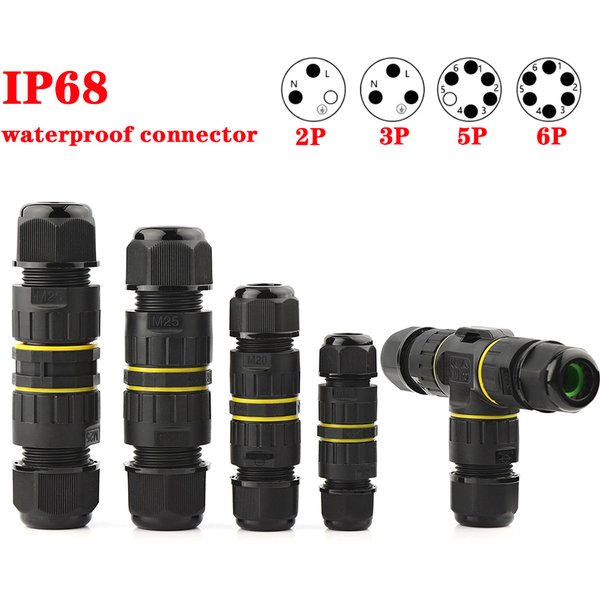 IP68 Waterproof Connector 2 3 4 5 Pin Cable Wire Gland Sleeve Connectors Quick Screw Connection Outdoor Waterproof Terminal