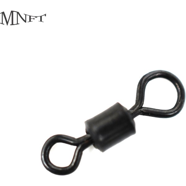 Connecteur de carpe noir mat pivotant à baril roulant MNFT pivotant 77 lb - # 4 matériel de pêche terminal