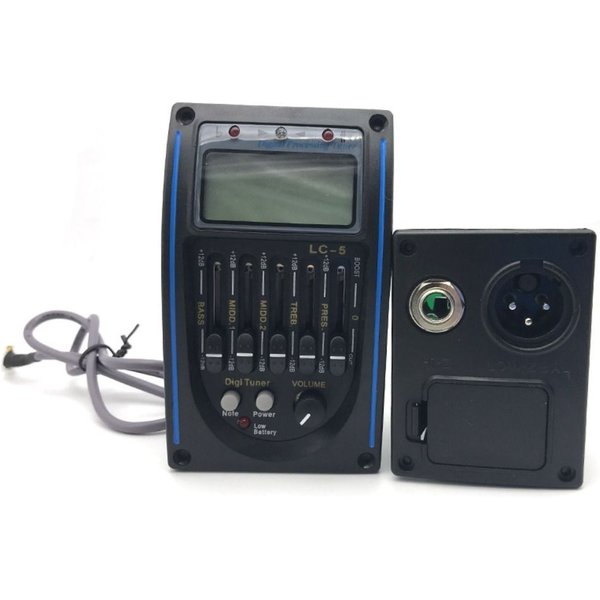 LC-5/4 Band Akustikgitarre Vorverstärker EQ Equalizer 5-Band Gitarren-Tuner-System Professionell mit LCD-Tuner