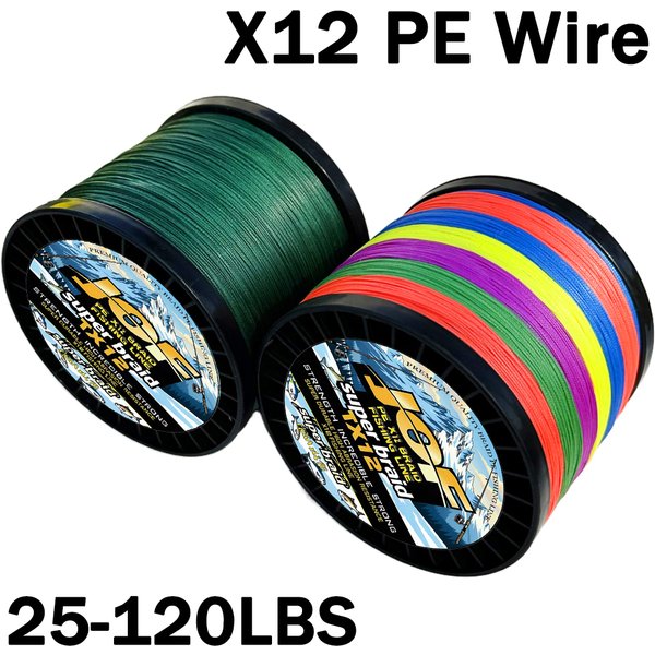 Ligne de pêche JOF 12 brins 100/300/500/1000M, tressée en PE, super résistante, multifilament, 0.8 # -8.0 # Outils de pêche