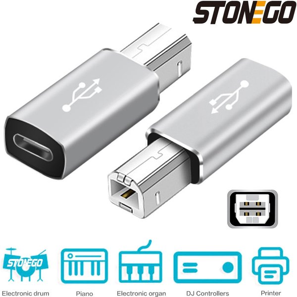 STONEGO Multifunctional Aluminum Alloy Type-C to USB Converter for Electronic Musical Instrument, Laptop, Printer