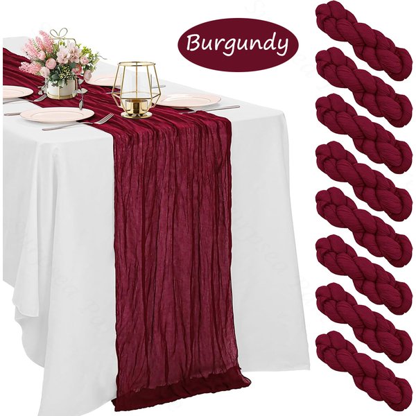 Chemin de Table bordeaux gaze rustique Boho fromage tissu chemin de Table mariage nuptiale douche décorations de fête d'anniversaire