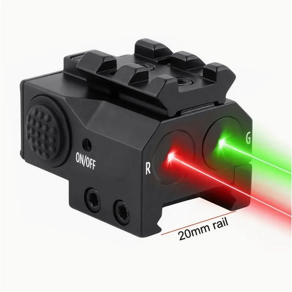 Rotpunktvisier, rot-grünes Laser-Visier, kompatibel mit Picatinny-Schiene, passend für wiederaufladbares USB-Rotlaser-Visier IIIA 5 mW
