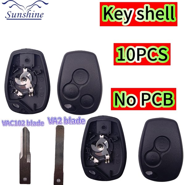 10PCS/lot Without Blade 2/3 Buttons Remote Car Key Shell Fob Cover Case For Renault Dacia Modus Clio 3 Twingo Kangoo 2