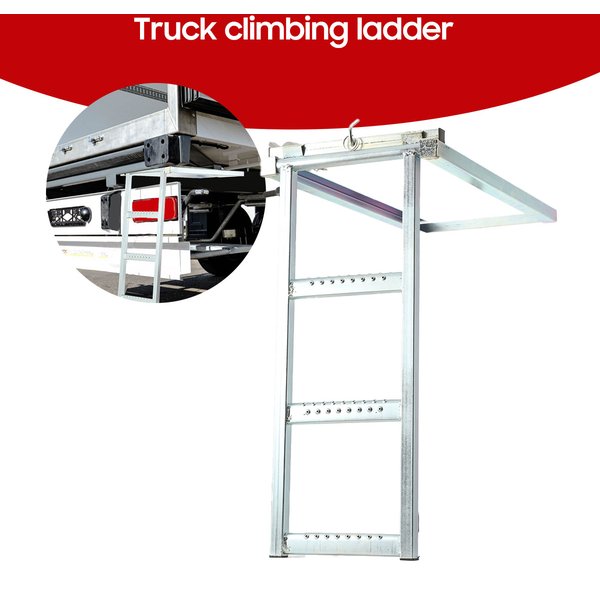 Klappbare 3-Stufen-Treppe aus Edelstahl für Transporter, Wohnmobile, Geländewagen, Lieferwagen und Container – Tragkraft 300 kg, rutschfeste Stufen